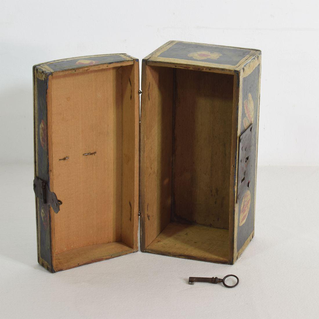 Very Small French 19th Century Folk Art Wedding Box 4