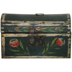 Very Small French 19th Century Folk Art Wedding Box