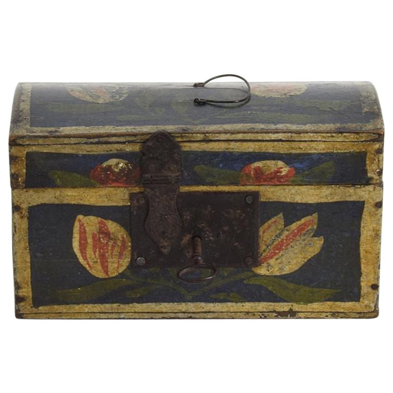 Very Small French 19th Century Folk Art Wedding Box