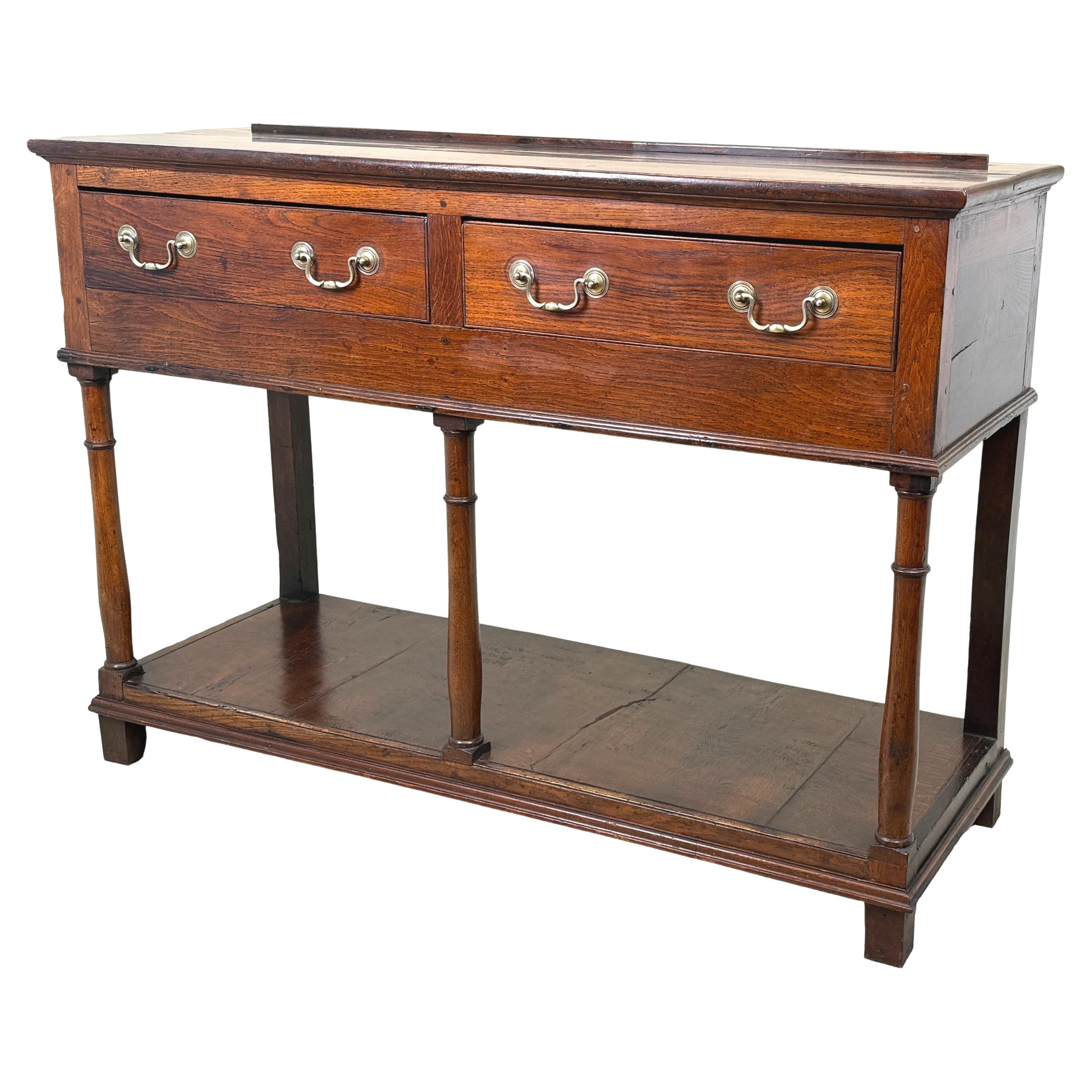 Very Small Georgian Oak Dresser Base Late 18th Century