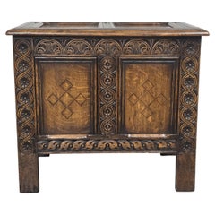 Very Small Oak Inlaid Coffer