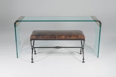 Very Sophisticated Classic Mid-Century Modern Glass and Brass Console by Pace