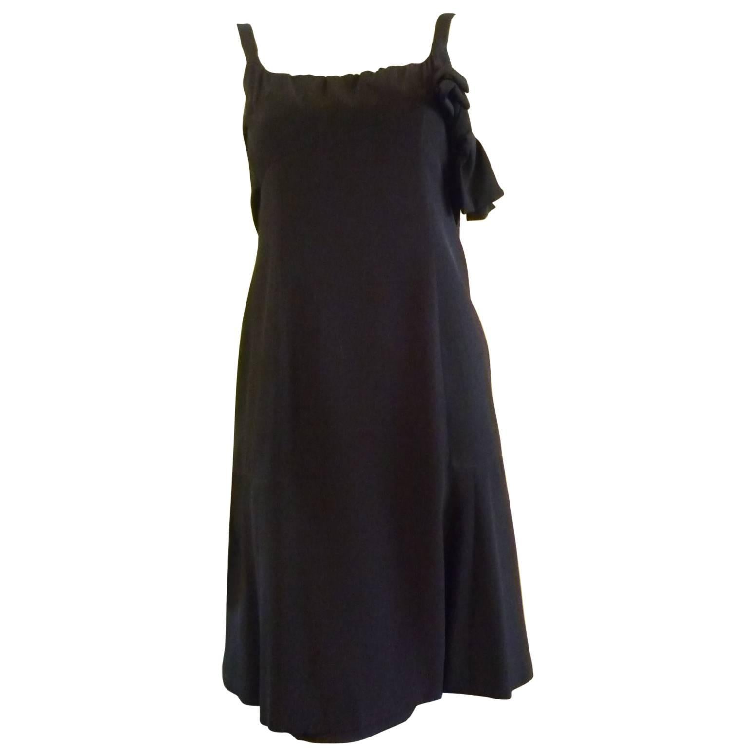 Very Special 1950s Jacques Heim Attributed Black Cocktail Dress with Low Back(S)