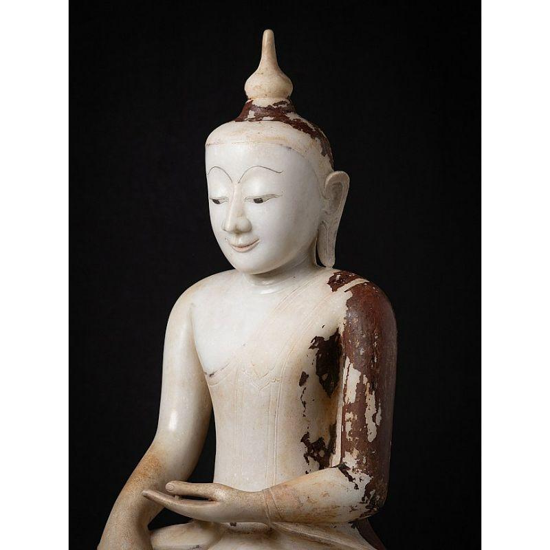 18th Century and Earlier Very special alabaster Buddha statue from Burma
