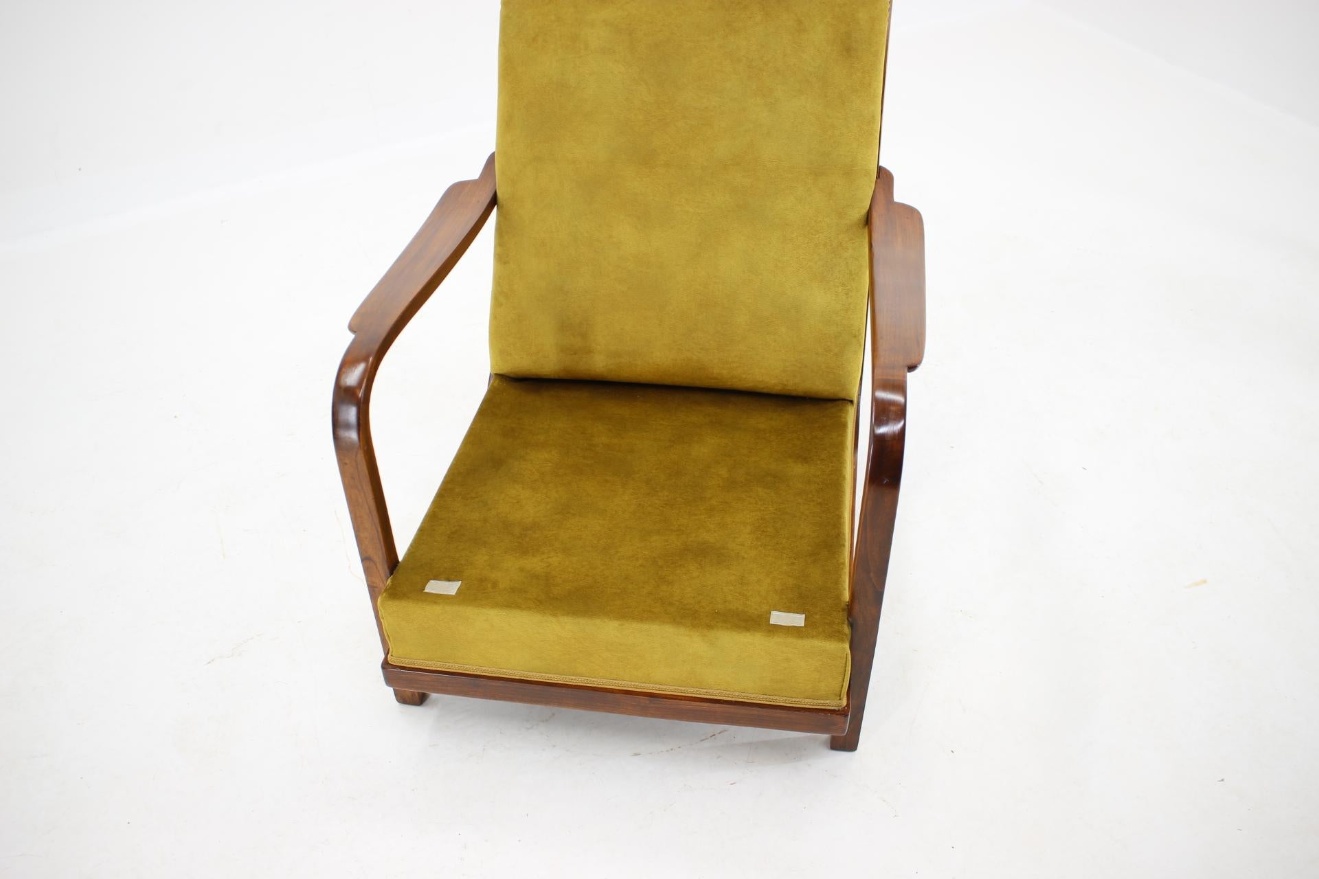 Velvet Very Special and Rare Armchair by Knoll Antimott, 1930s