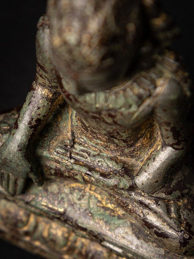 Very Special Antique Bronze Bagan Buddha Statue from Burma For Sale 14