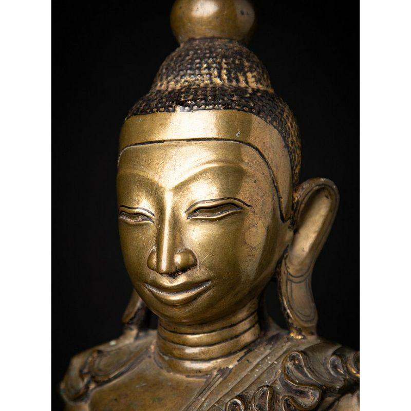 Very Special Antique Bronze Shan Buddha Statue from Burma For Sale 10
