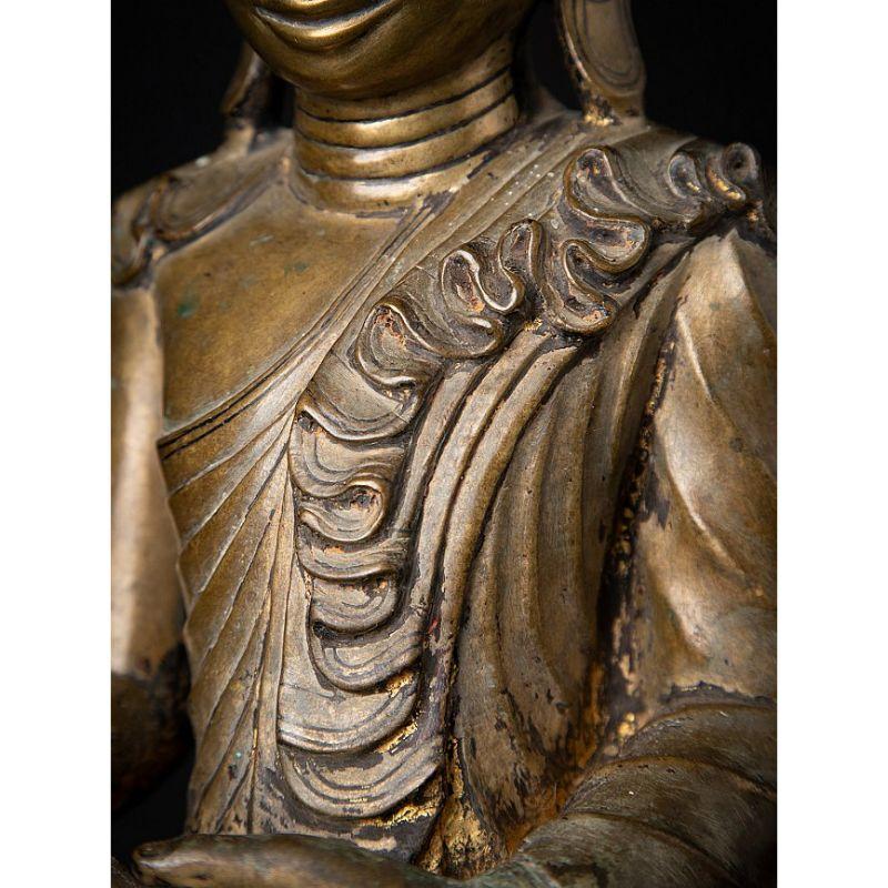 Very Special Antique Bronze Shan Buddha Statue from Burma For Sale 11