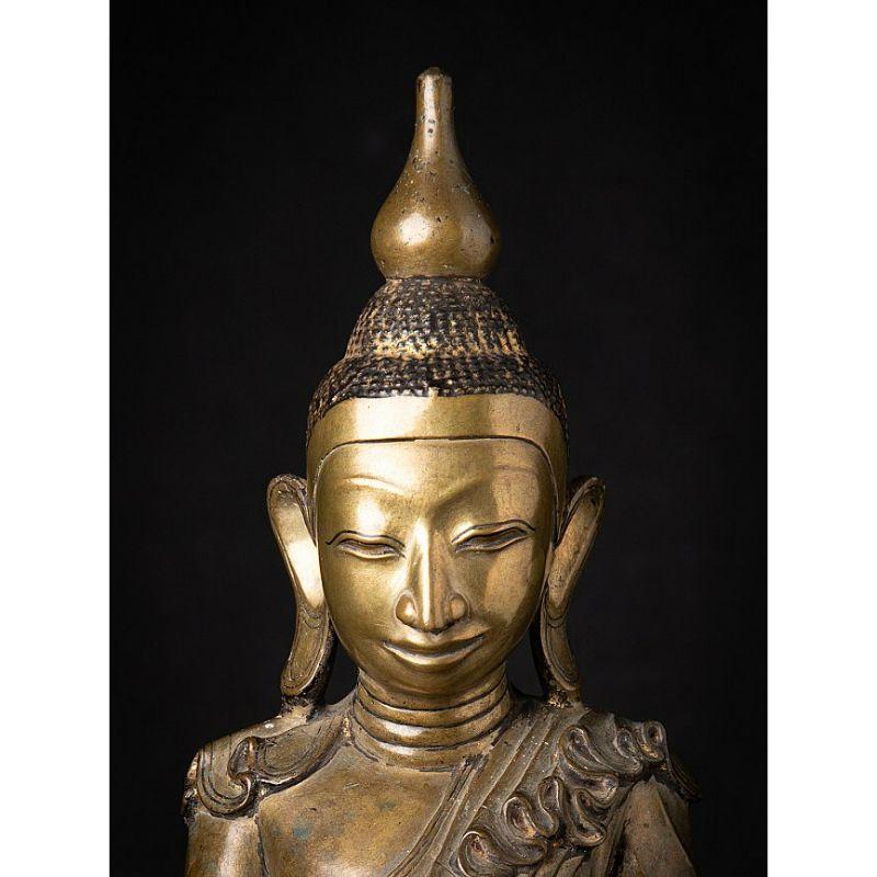 Burmese Very Special Antique Bronze Shan Buddha Statue from Burma For Sale