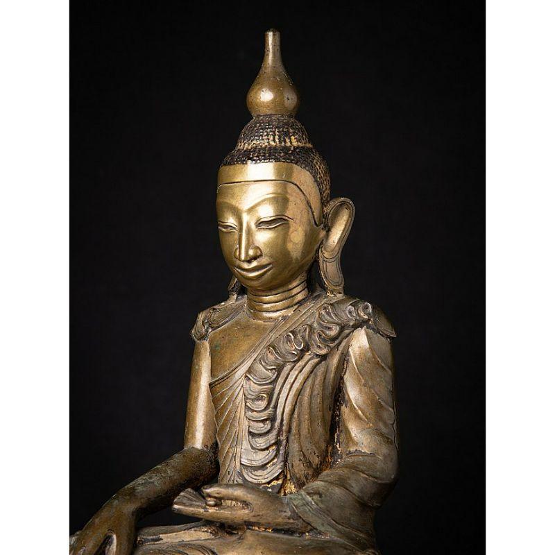 18th Century and Earlier Very Special Antique Bronze Shan Buddha Statue from Burma For Sale