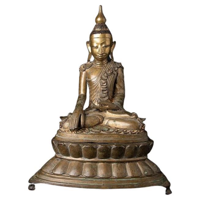 Very Special Antique Bronze Shan Buddha Statue from Burma For Sale