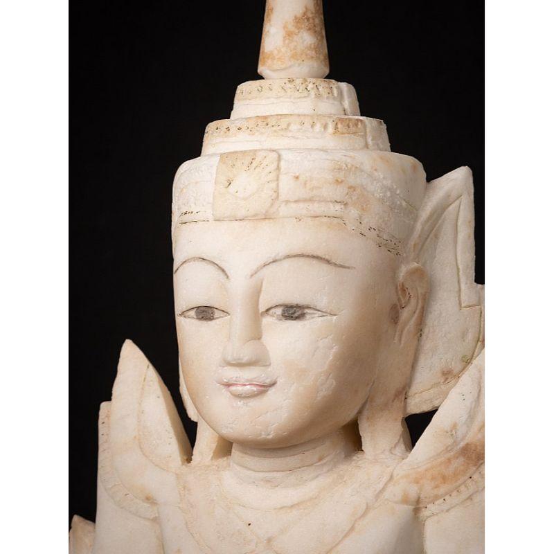 Sehr besonderer antiker burmesischer Shan-Buddha aus Burma (Alabaster) im Angebot