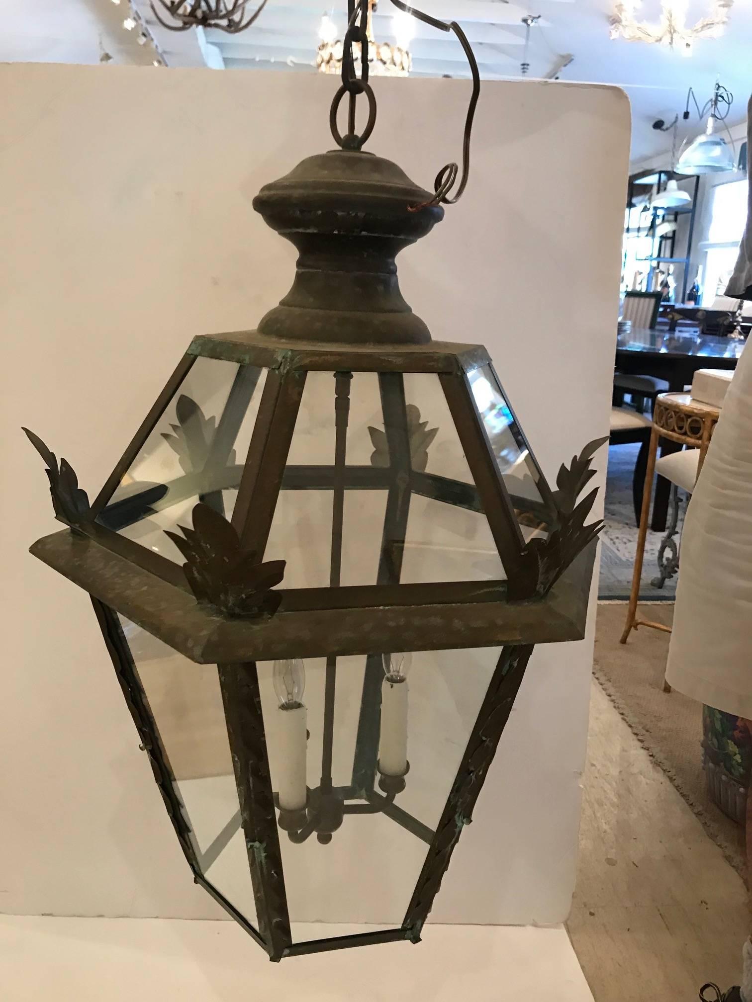 Very Special Antique French Copper Lantern 11