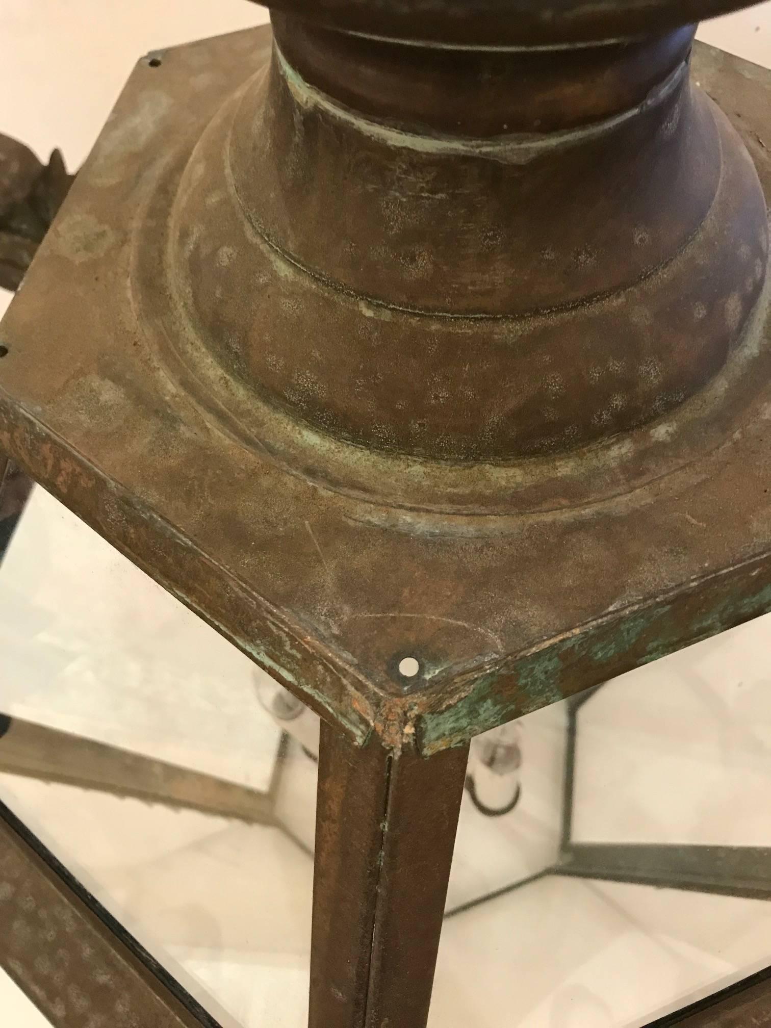 Very Special Antique French Copper Lantern 1