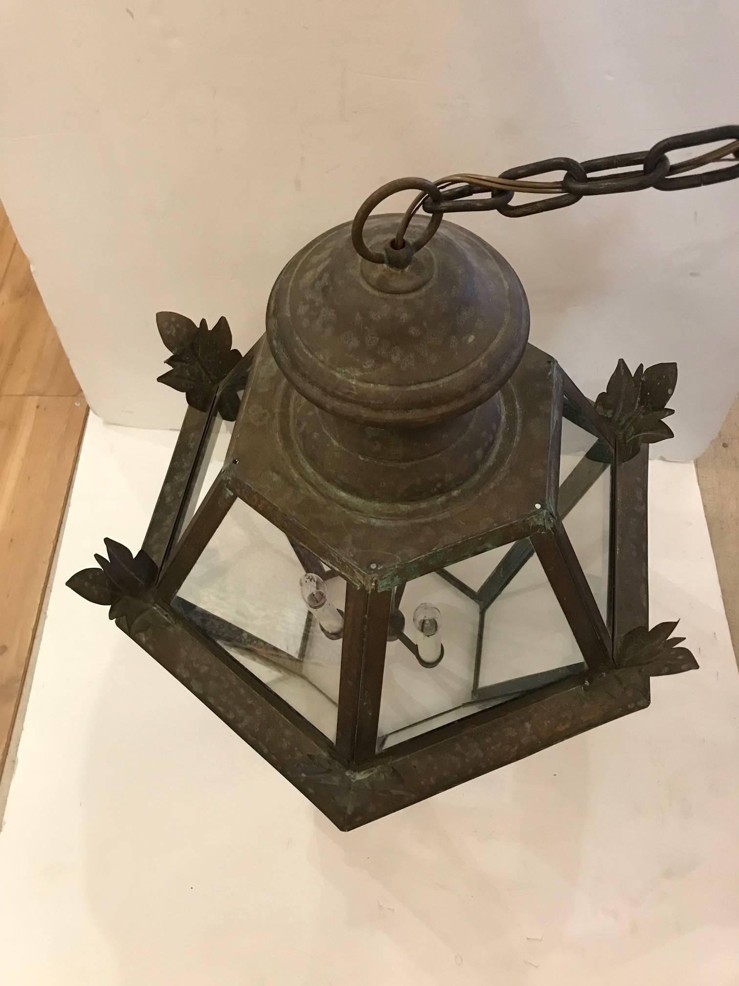 Very Special Antique French Copper Lantern 5