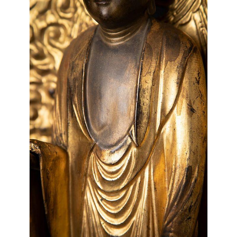 Very Special Antique Japanese Amida Buddha, Triad from Japan 6
