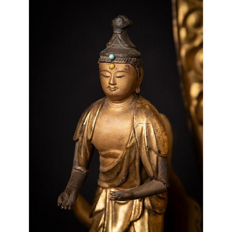 Very Special Antique Japanese Amida Buddha, Triad from Japan 11