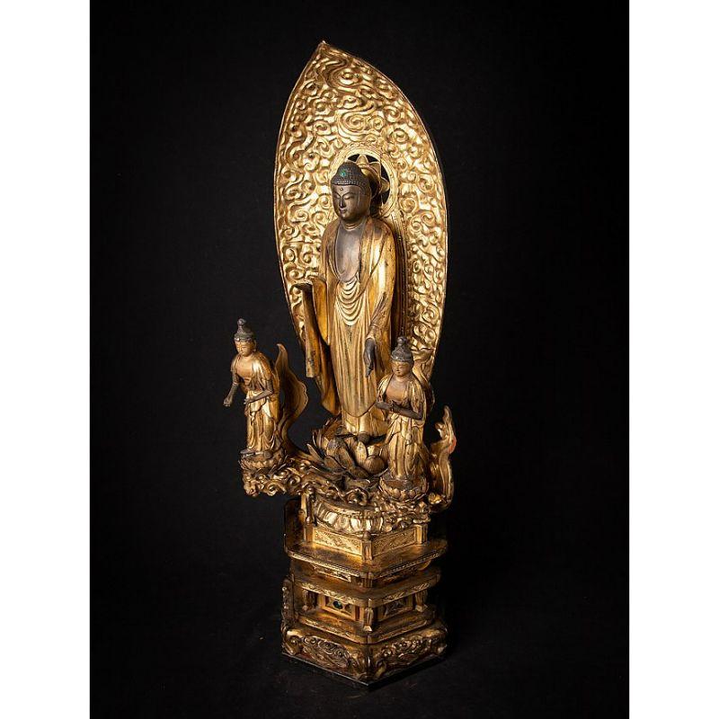 Very Special Antique Japanese Amida Buddha, Triad from Japan 2