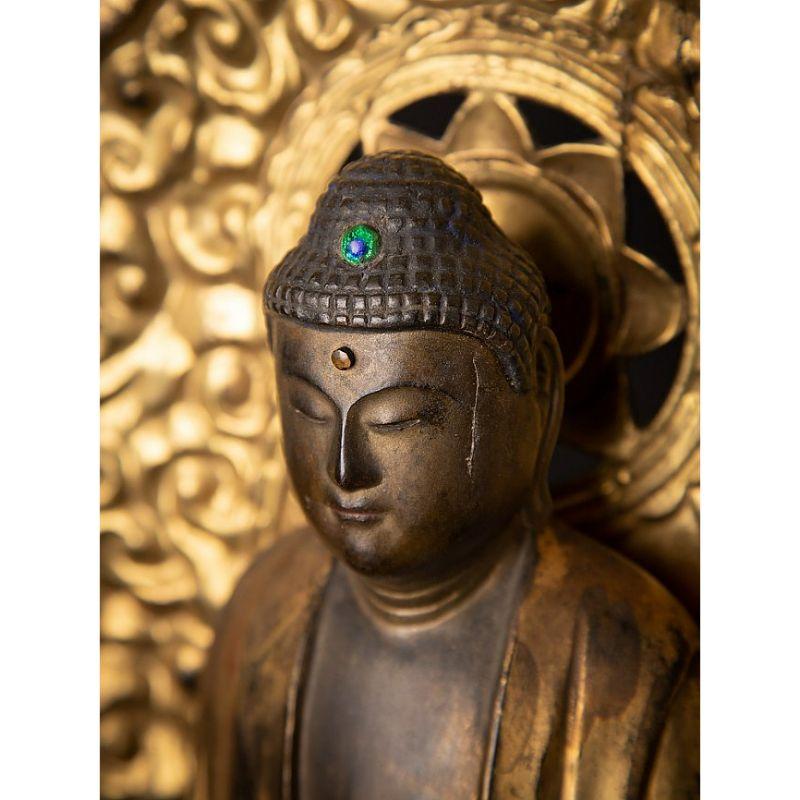 Very Special Antique Japanese Amida Buddha, Triad from Japan 4