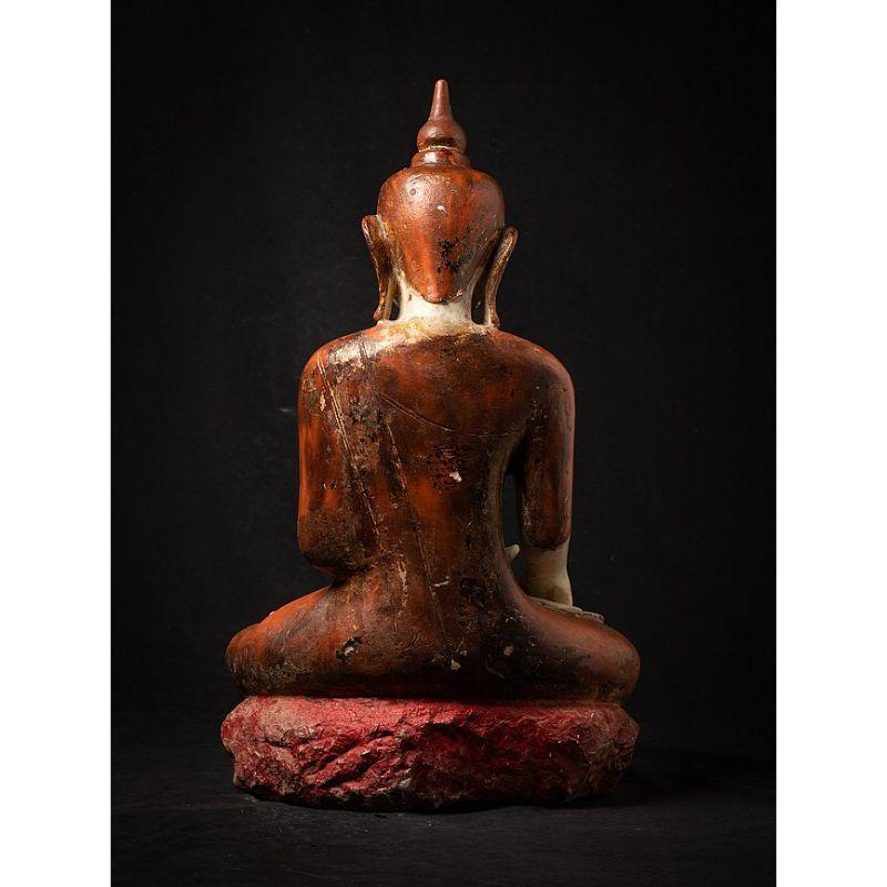 Very special antique marble Buddha statue from Burma For Sale 13