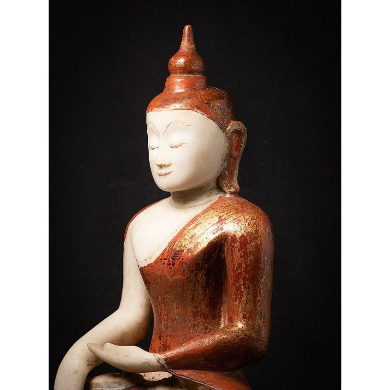 18th Century and Earlier Very special antique marble Buddha statue from Burma For Sale