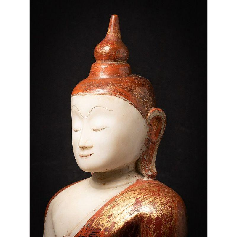 Marble Very special antique marble Buddha statue from Burma For Sale