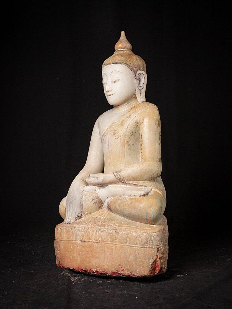 18th Century and Earlier Very Special Antique Marble Burmese Buddha Statue from Burma For Sale