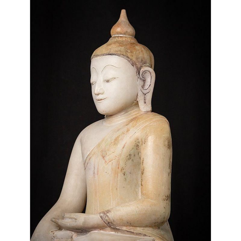 Very Special Antique Marble Burmese Buddha Statue from Burma For Sale 1