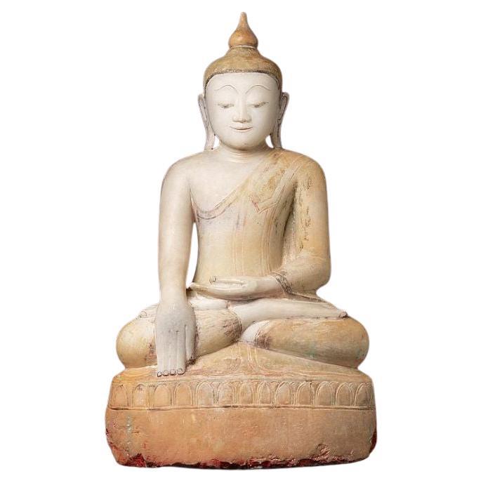 Very Special Antique Marble Burmese Buddha Statue from Burma For Sale