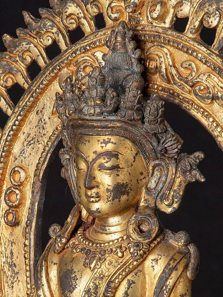 Bronze Very Special Antique Nepali Buddha Statue from Nepal For Sale