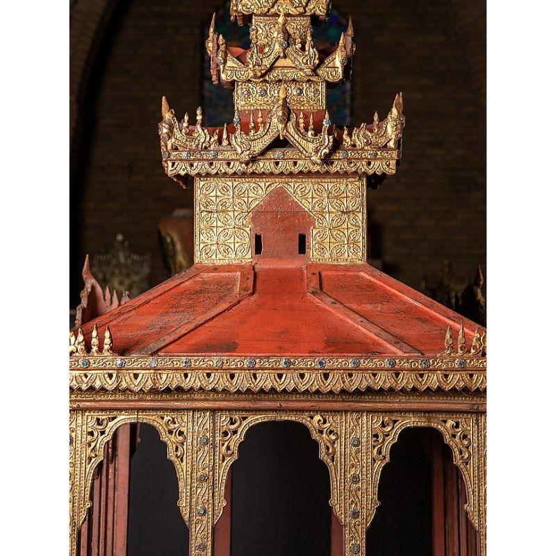 Templo Antiguo de Madera Muy Especial de Birmania Budas Originales en venta 8