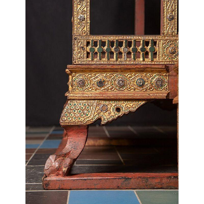 Templo Antiguo de Madera Muy Especial de Birmania Budas Originales en venta 9