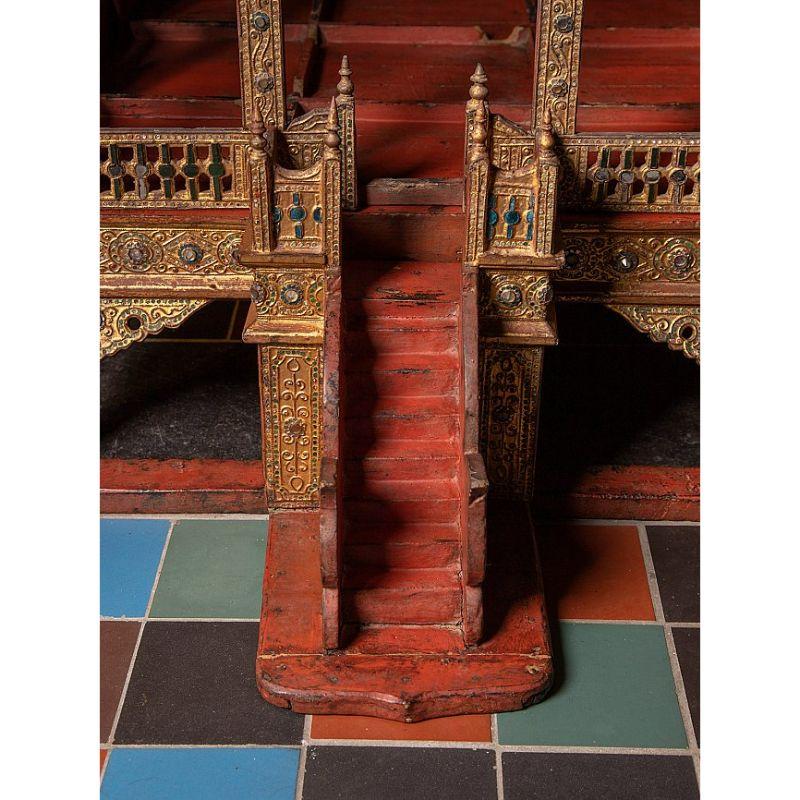 Templo Antiguo de Madera Muy Especial de Birmania Budas Originales en venta 10