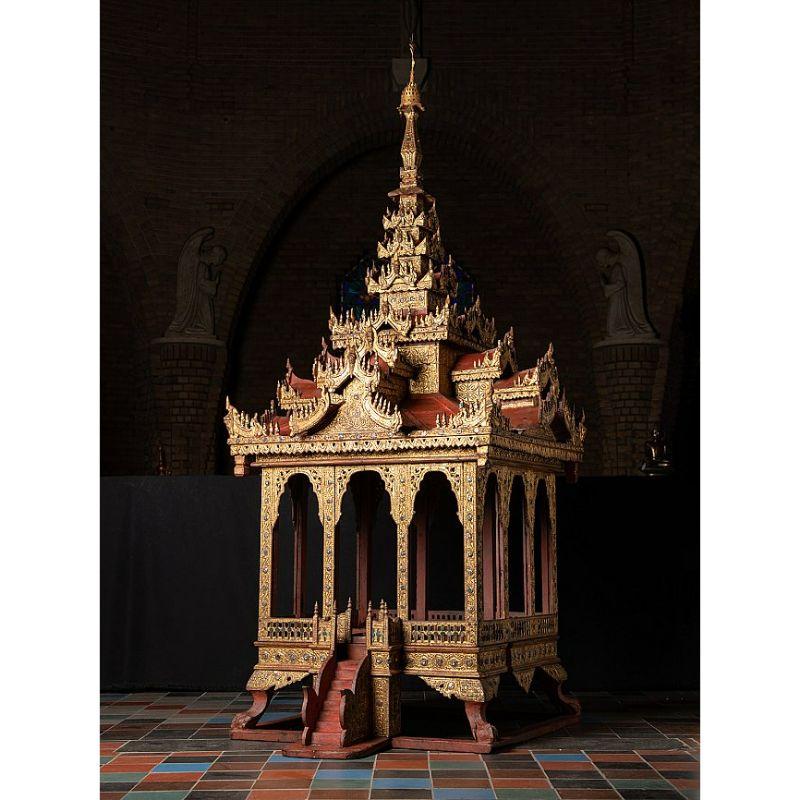 Very Special Antique Wooden Temple from Burma Original Buddhas For Sale 11