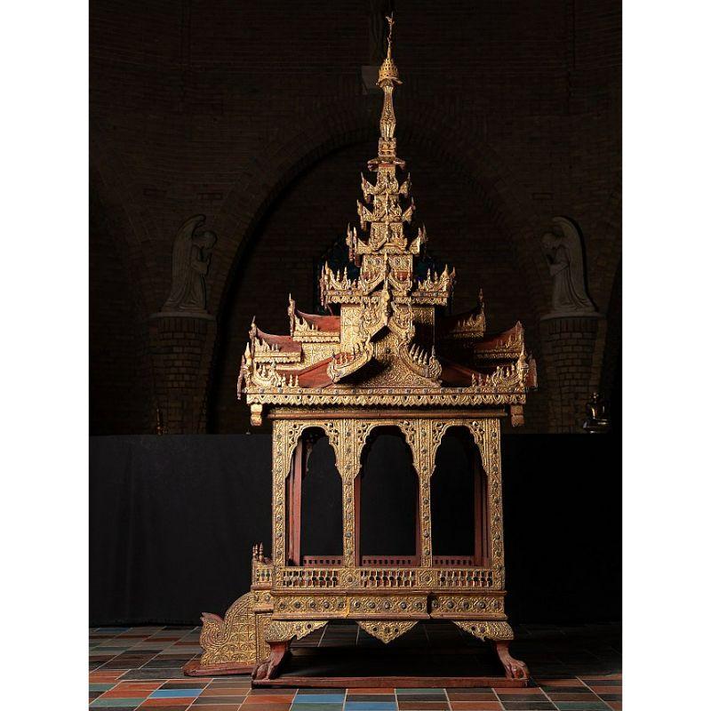 Very Special Antique Wooden Temple from Burma Original Buddhas For Sale 12