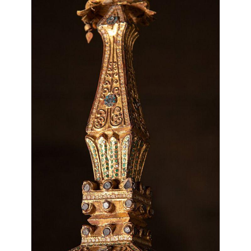 Templo Antiguo de Madera Muy Especial de Birmania Budas Originales en venta 2