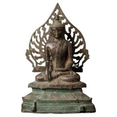 Très spéciale statue de Bouddha birman en bronze de Birmanie