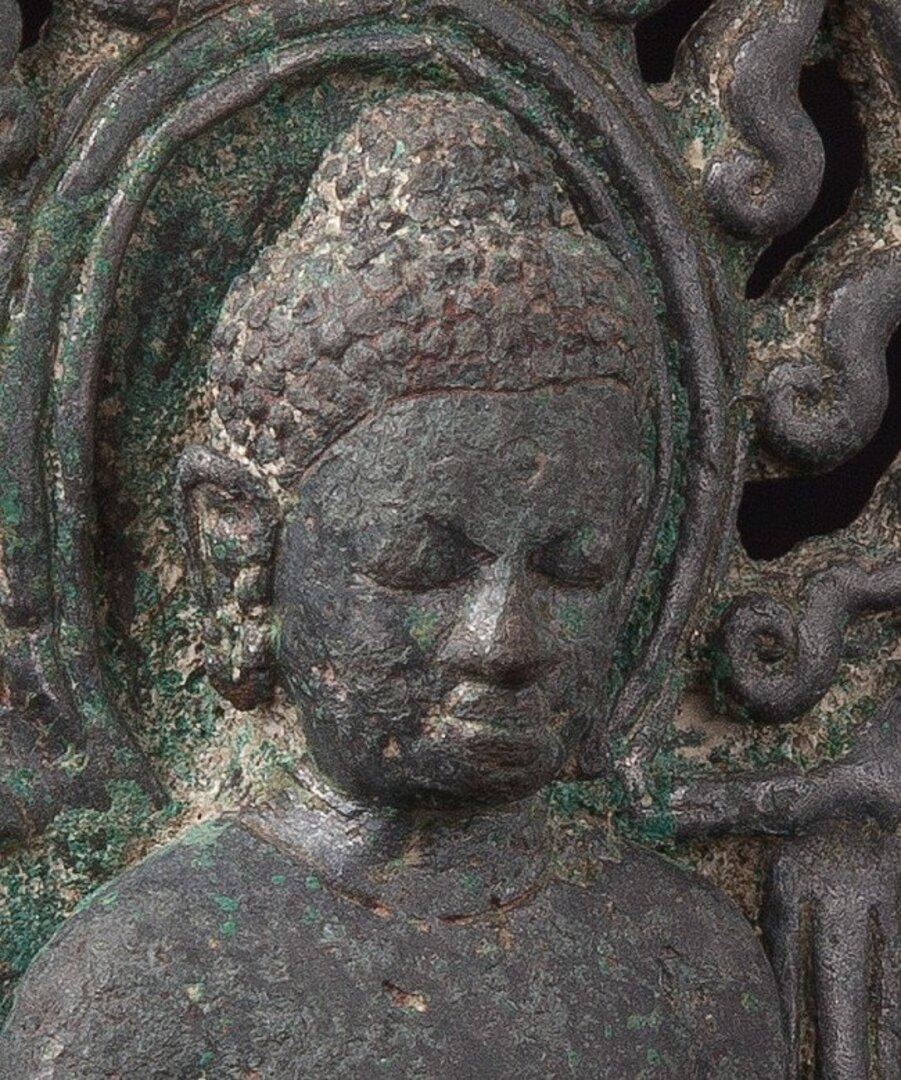 18th Century and Earlier Very Special Bronze Pyu Buddha Statue from Burma For Sale