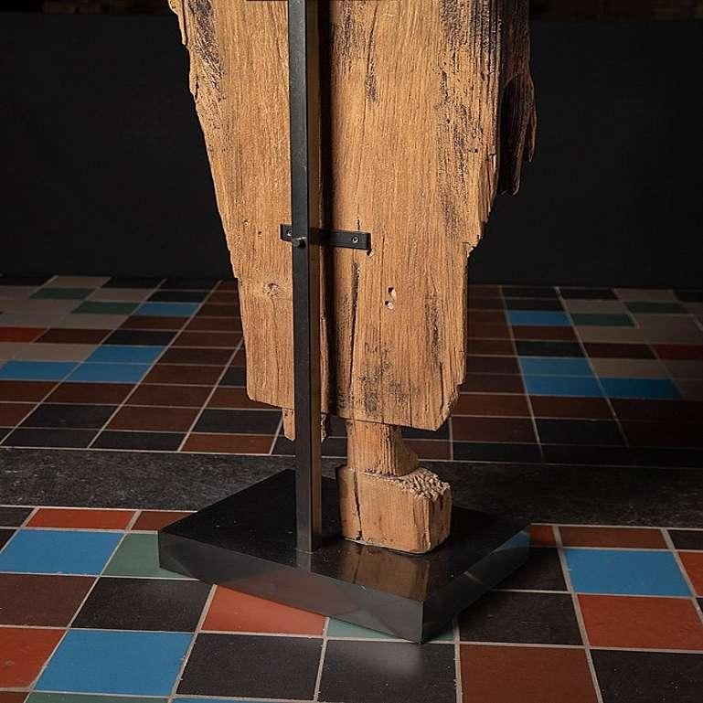 Très spécial, grande statue de Bouddha Bagan en bois ancien de Birmanie en vente 15