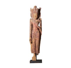 Sehr besondere - große antike Bagan-Buddha-Statue aus Holz aus Burma