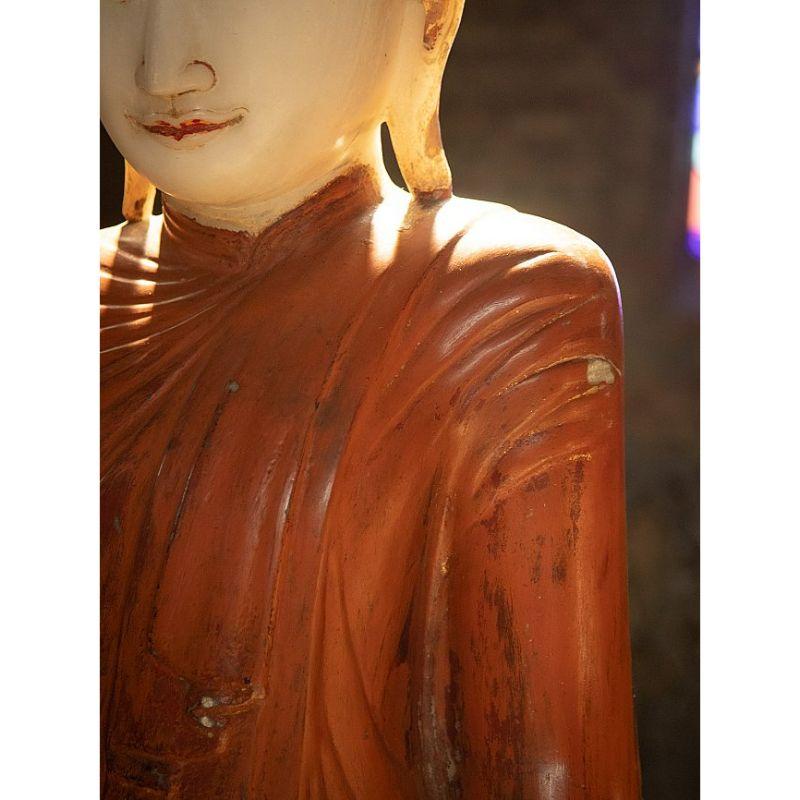 19th Century Very Special Large Marble Burmese Buddha Statue from Burma For Sale