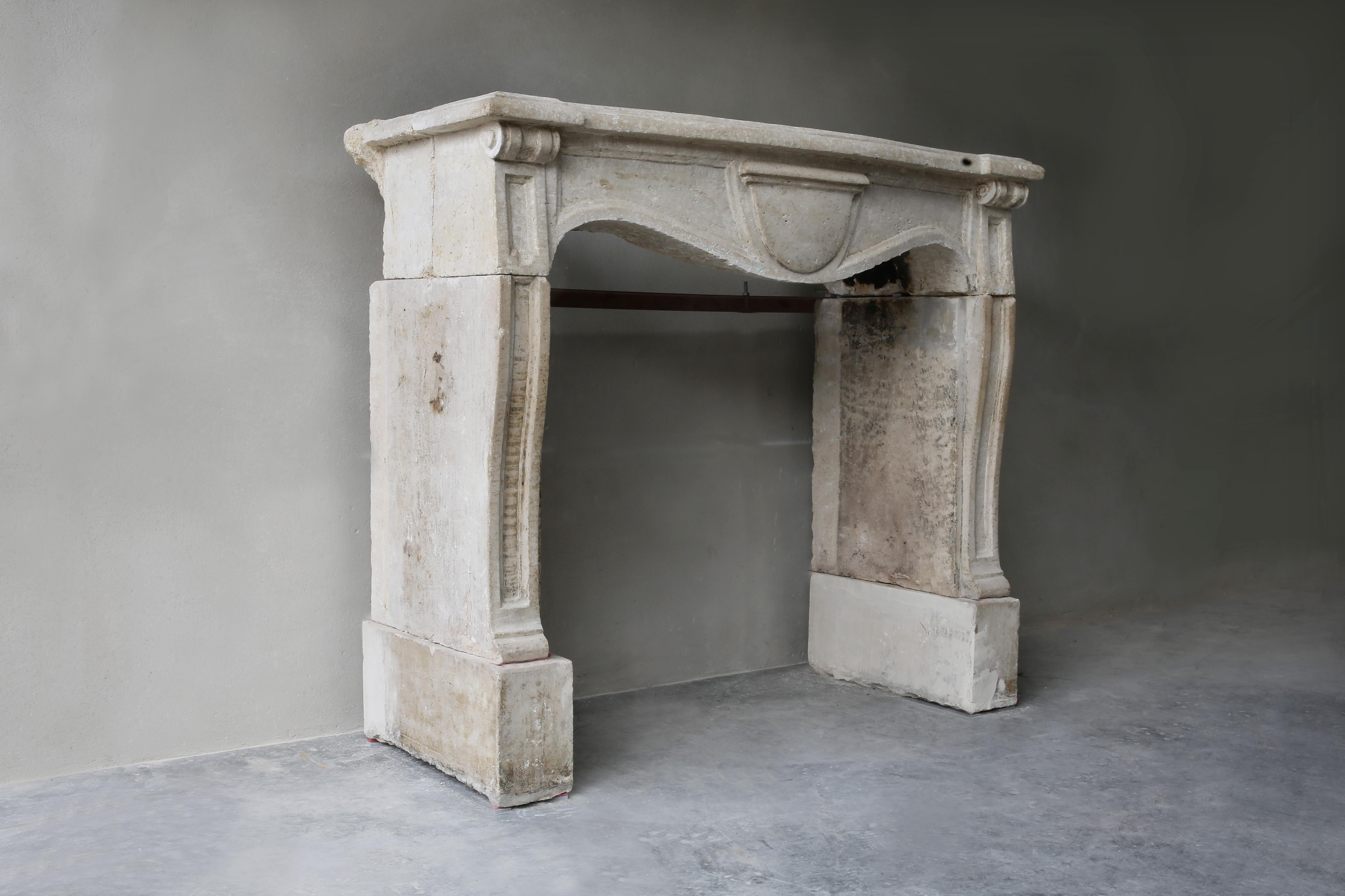 We have a very unique and old fireplace from the year 1680!! This is the oldest mantel (fireplace) we have in our collection. This fireplace comes from a Chateau in Verdun. It is an elegant, yet robust fireplace due to the wide front part. The