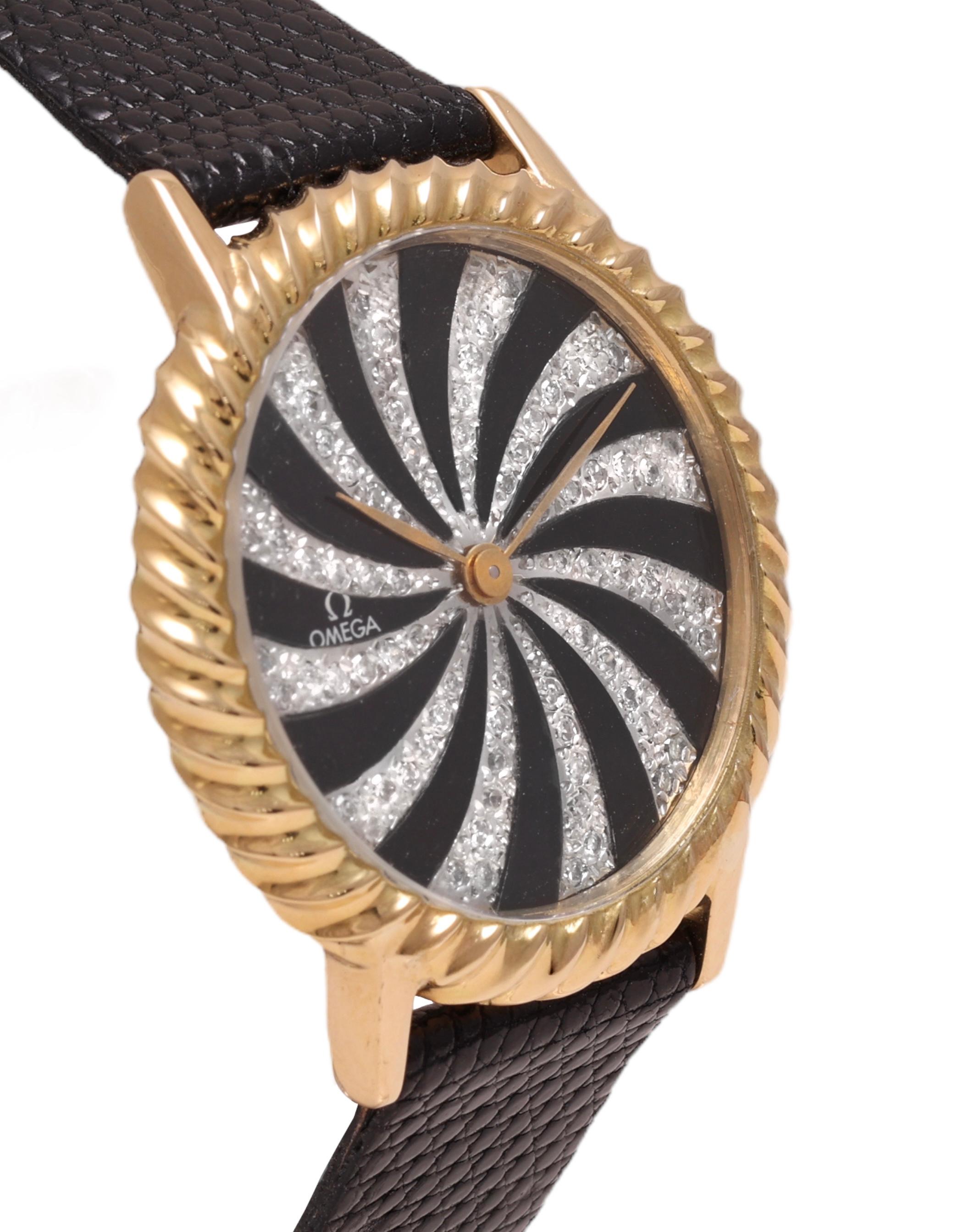 Sehr spezielle Omega-Armbanduhr in 18 kt. Gelbgold im Zustand „Hervorragend“ in Antwerp, BE