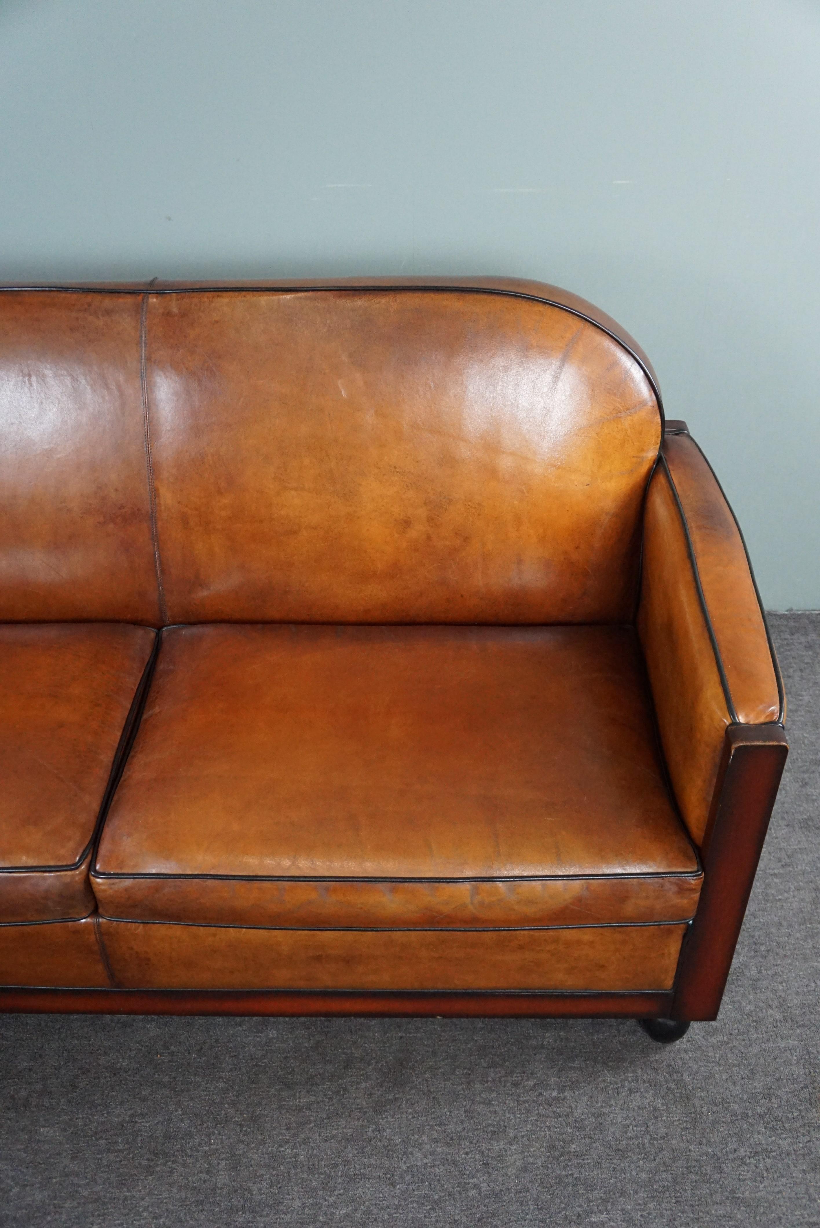 Very striking Art Deco sheepskin 2.5 seater sofa For Sale 2