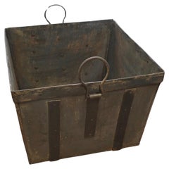 Very Strong Industrial Look Iron Banded Log Box A good Strong Metal Log Box