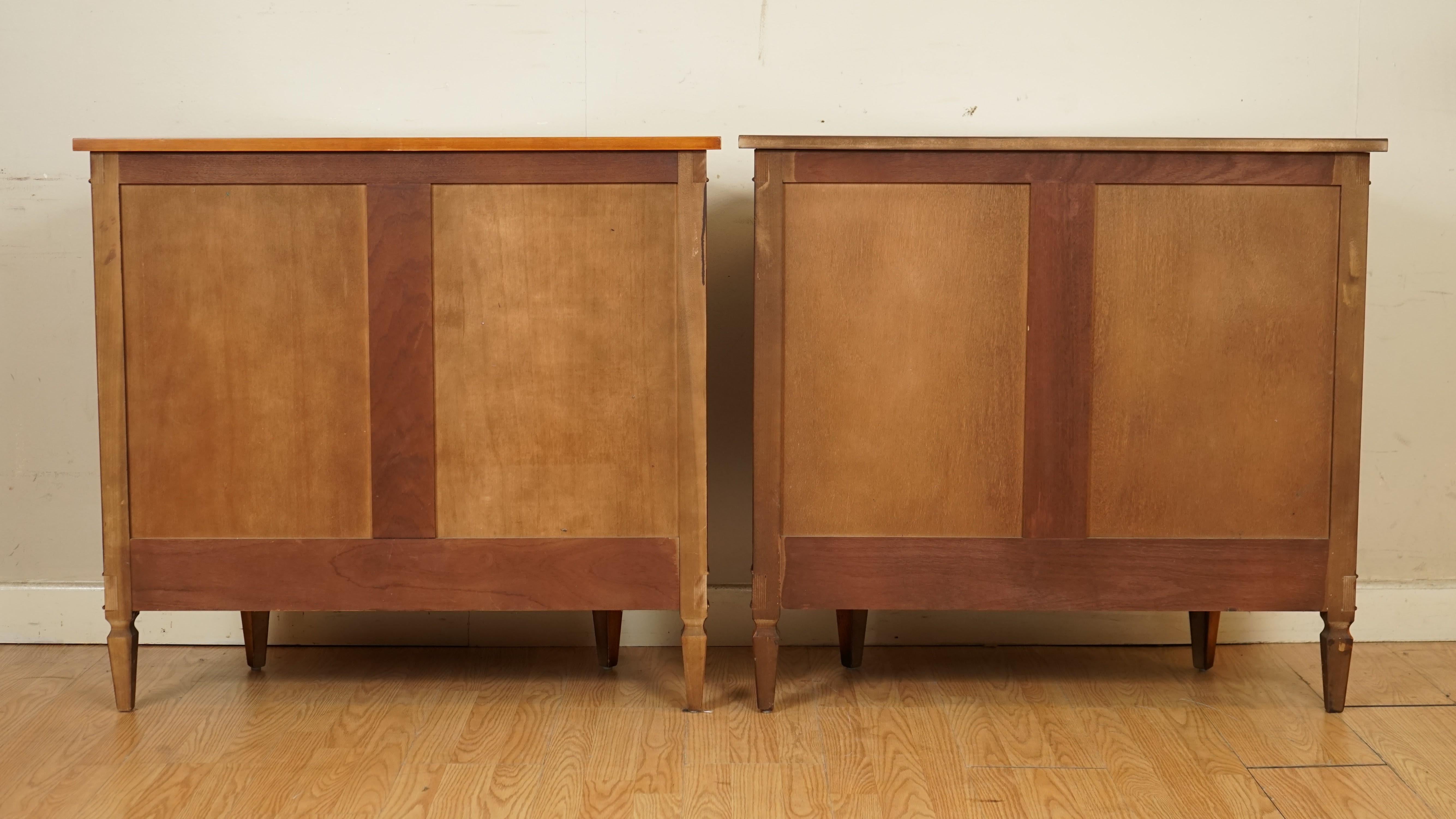 Very Stunning Matched Pair of Demi Lune Burr Walnut Sideboard Cabinet End Table 9