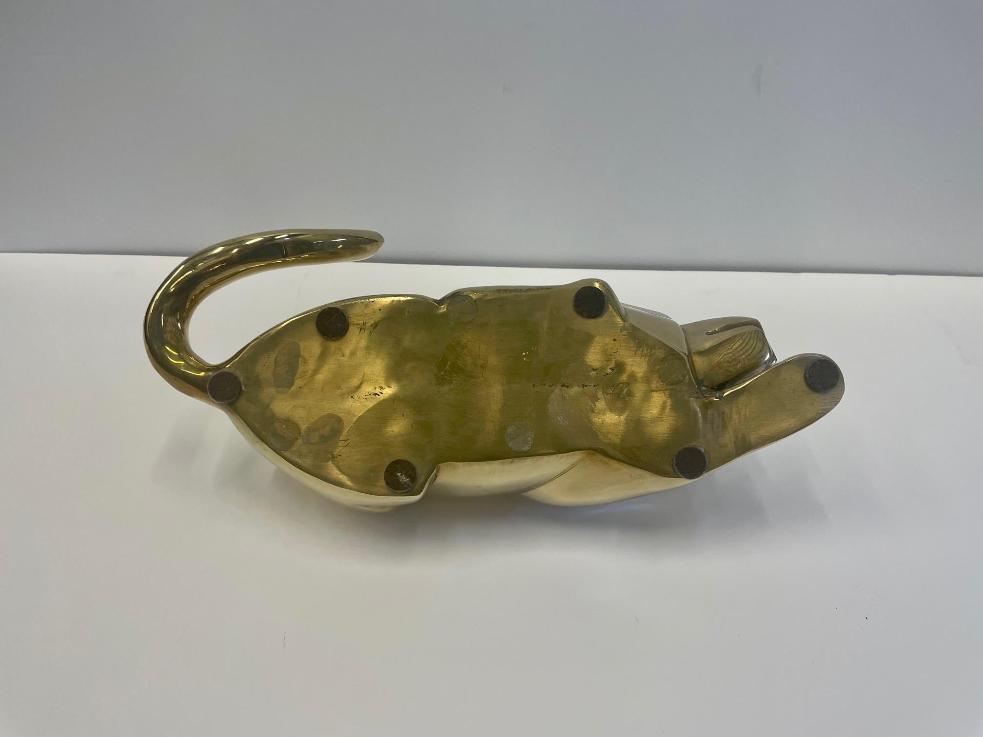 Very Stylish Cast Brass Lion Sculpture 5
