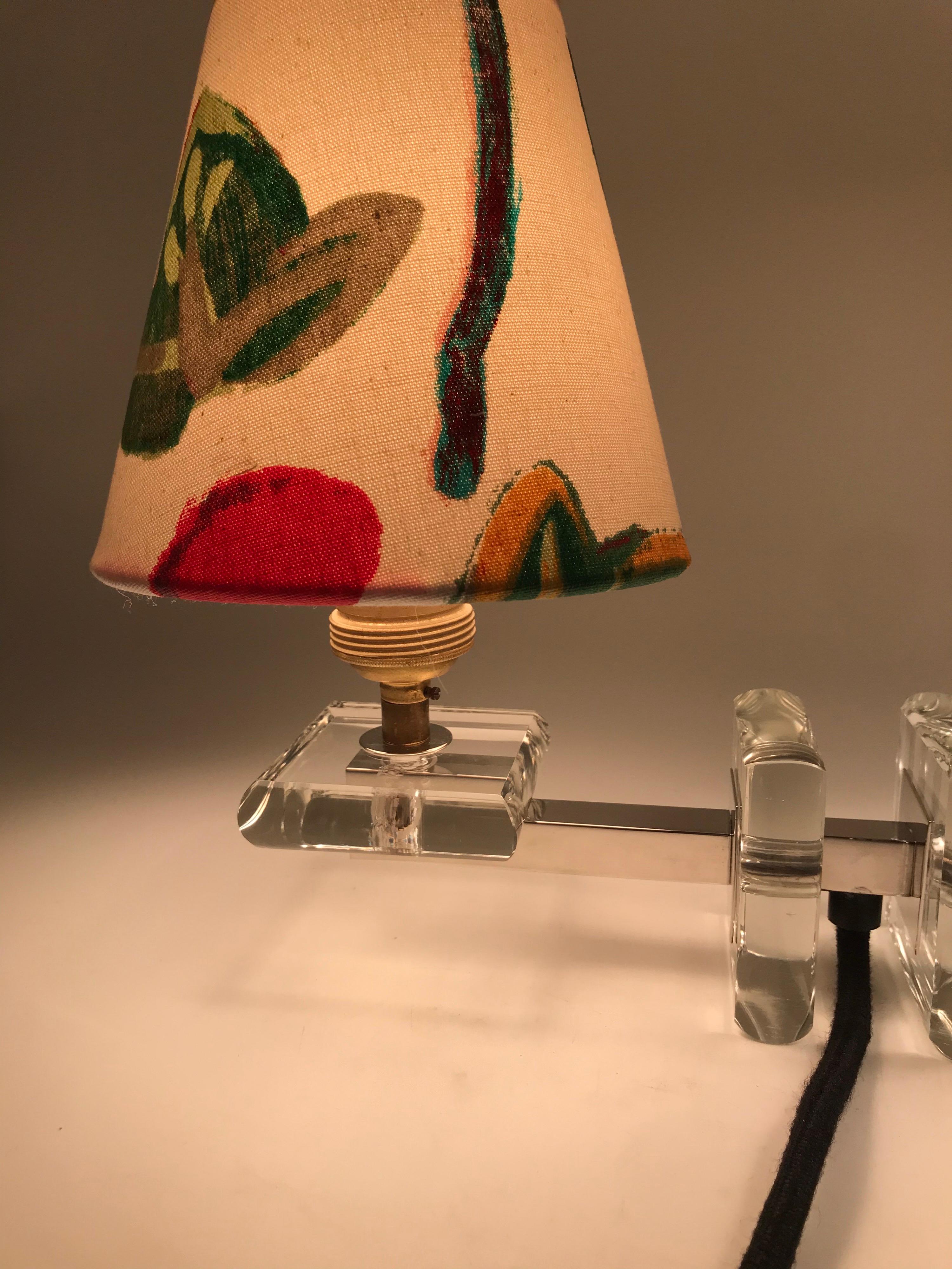 Very Stylish French Art Deco Table Lamp in Glass For Sale 3