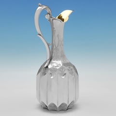Sehr stilvolle viktorianische antike Weinkanne aus Sterlingsilber aus Sterlingsilber – London 1851