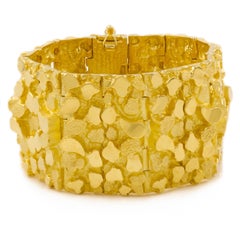 Sehr bemerkenswertes Nachlass 14k Gelbgold "Nugget"-Armband